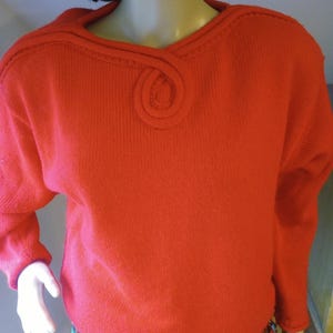 Vintage red Lilly of California sweater, women&#39;s medium to large. 1980s sweater. Acrylic.