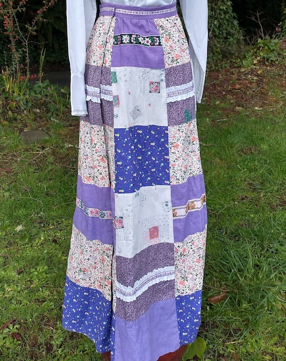 1970s Prairie, boho patchwork wrap around (reversi