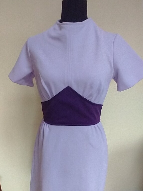 1960s, 1970s purple mini mod dress,  women's smal… - image 8