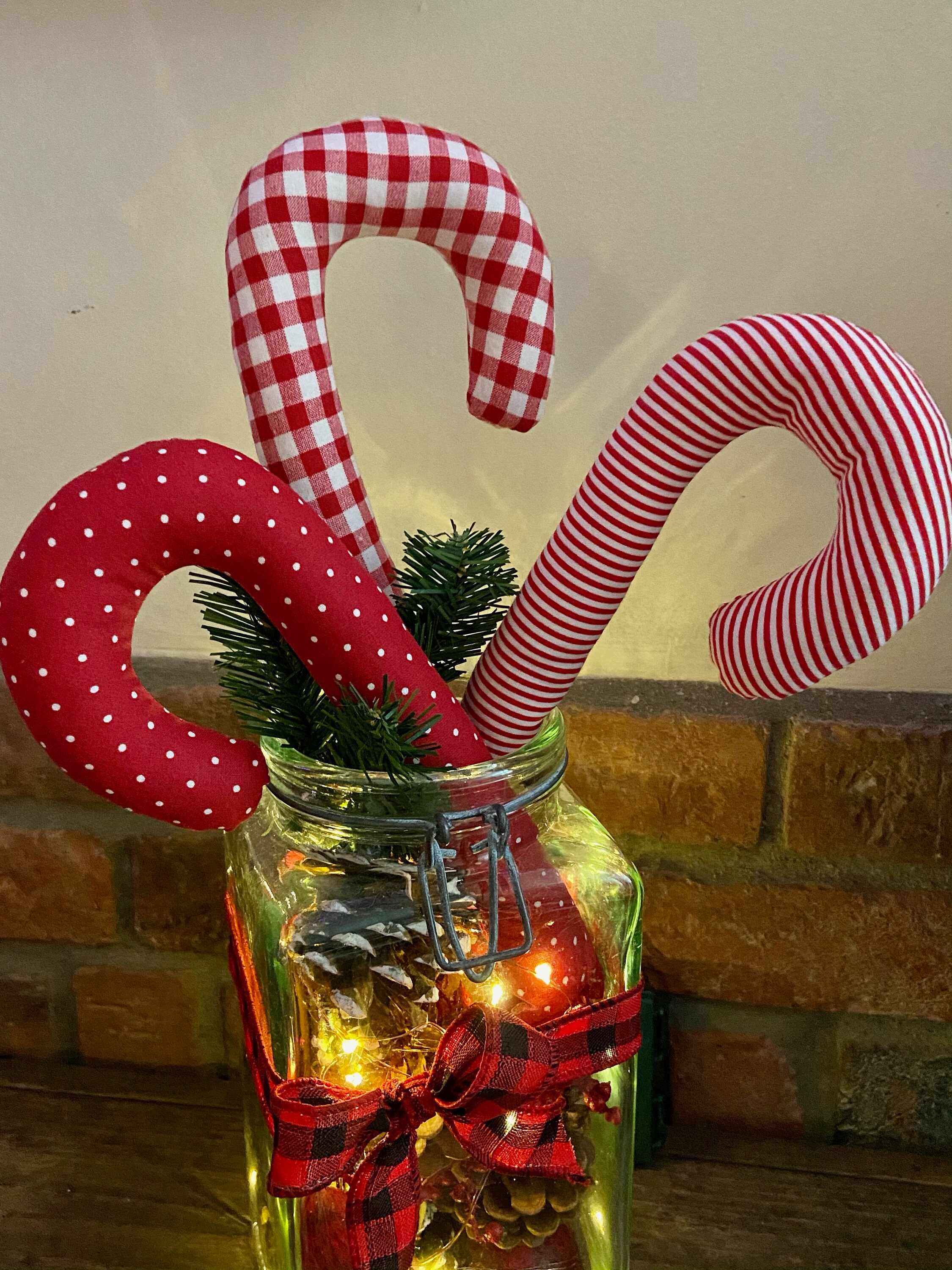 Stuffed Candy Canes Set of 3 Plush Candy Cane Ornaments Etsy Nederland