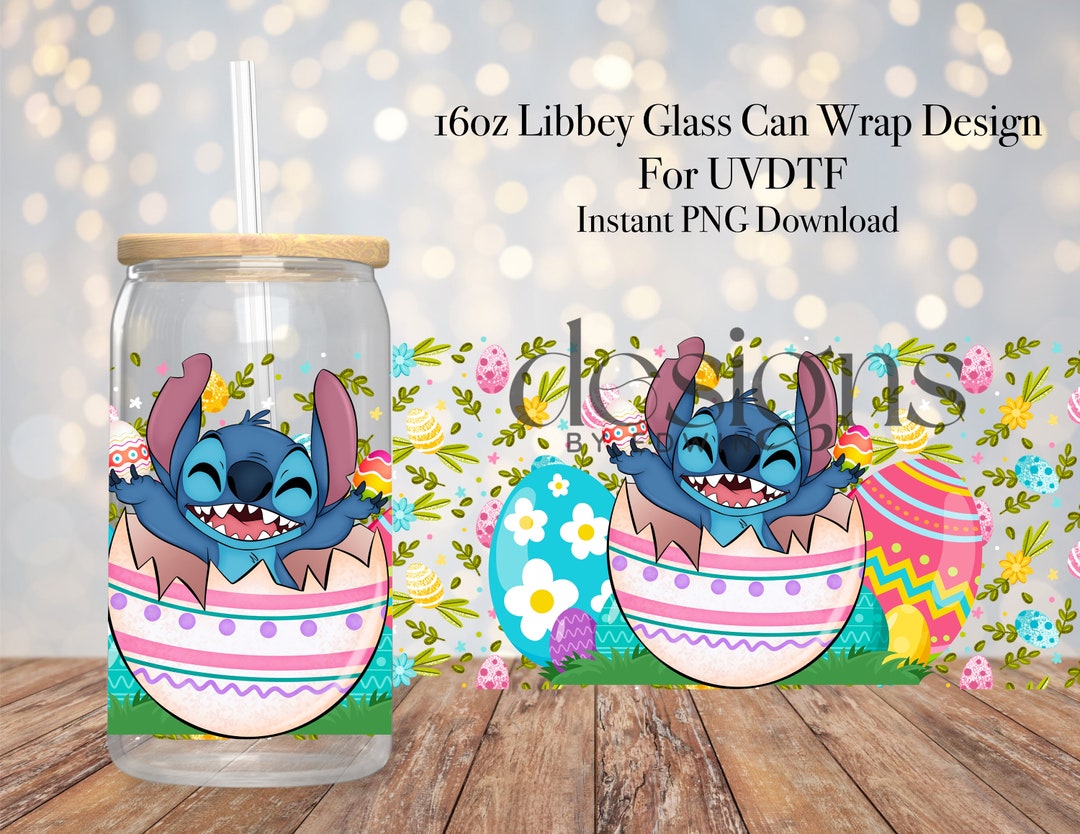 16 Oz Libbey Glass Can Sublimation Design. Easter Eggs Cartoon Design ...