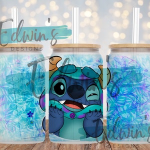16 oz Libbey Glass Can Sublimation Design.  Cartoon Character Design