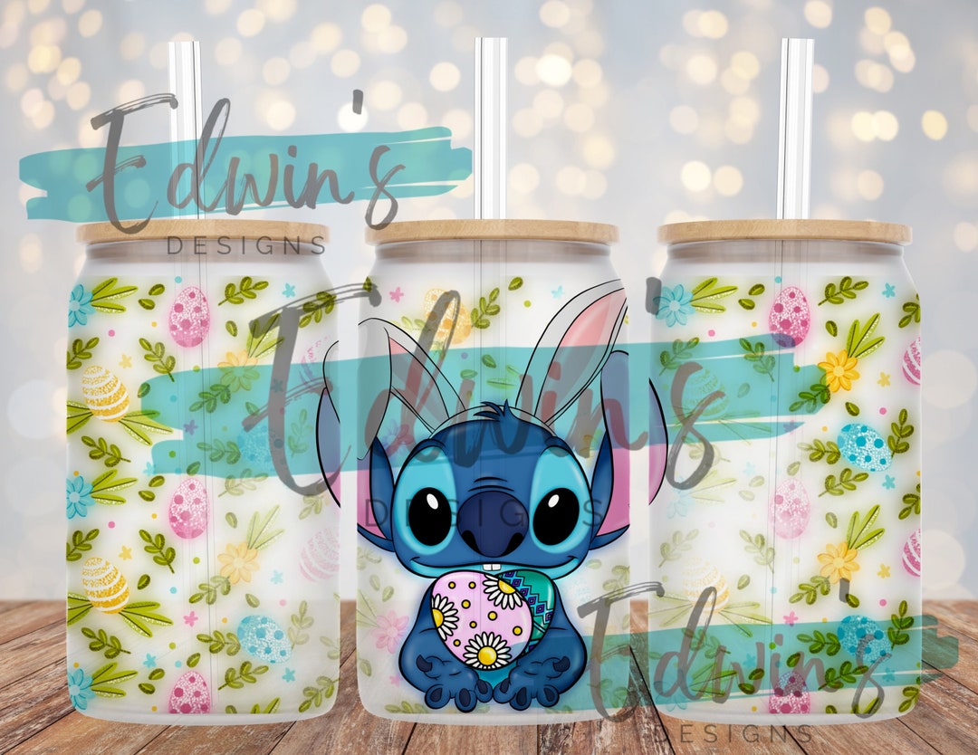16 Oz Glass Can Sublimation Design. Easter Bunny Cartoon Design. - Etsy