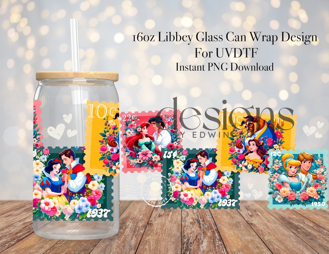 16 Oz Libbey Glass Can Sublimation Design. Spring Flowers Love ...