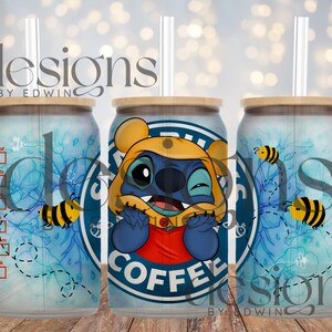 16 oz Libbey Glass Can Sublimation Design. Cute Cartoon Character Design