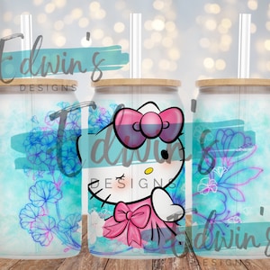 16 oz Glass Libbey. Cute Cartoon Character Design.