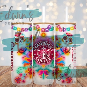 Conception de sublimation de gobelet droit de 20 oz. Conception de Dia De Los Muertos.
