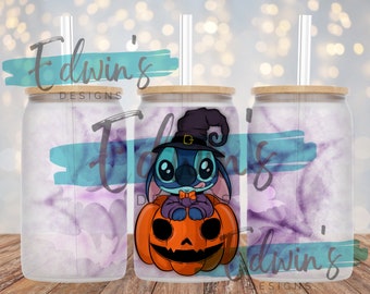Diseño de sublimación de latas de vidrio de 16 oz. Diseño de personajes de dibujos animados