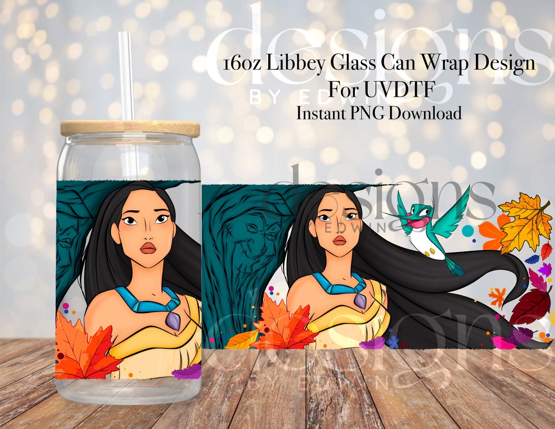 16 Oz Libbey Glass Can UVDTF Wrap Design. Cute Cartoon Character Design ...