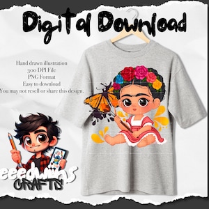 Cute Talavera Mariposa Character Shirt Design PNG Design. Digital Design Download.