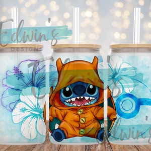 16 oz Glass Libbey. Cute 90's Cartoon Character Design.