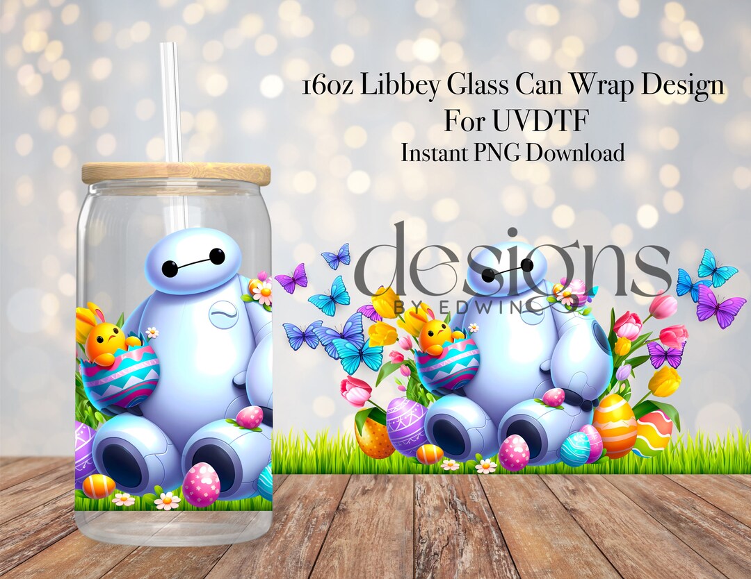 16 Oz Libbey Glass Can UVDTF Wrap Design. Easter Cartoon Design. - Etsy