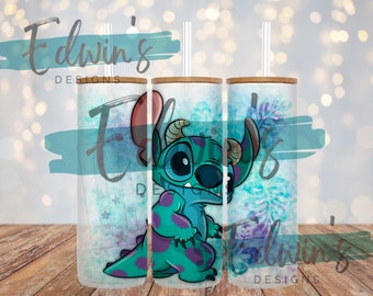 Diseño de sublimación de vaso recto de 20 oz. Diseño de personajes de dibujos animados