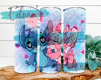 20 oz Straight Tumbler Sublimation Design.  Valentines. Cartoon Character Design