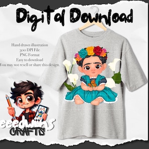 Mariposa Frida PNG Design. Digital Download.
