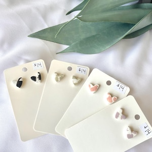 Cow Print Heart Stud Earrings, Cow Earrings, Cow Print Heart Studs, Cow Print Jewelry, Animal Jewelry, Colorful Earrings