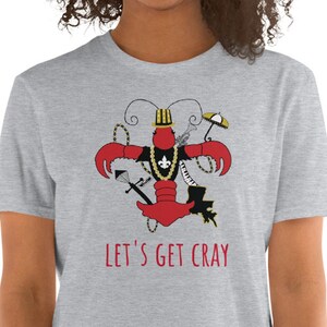 Lets Get Cray Crawfish Fleur de Lis Shirt/Crawfish Shirt/New Orleans Shirt/Crawfish Boil Shirt/New Orleans Easter/Louisiana Shirt/NOLA Shirt