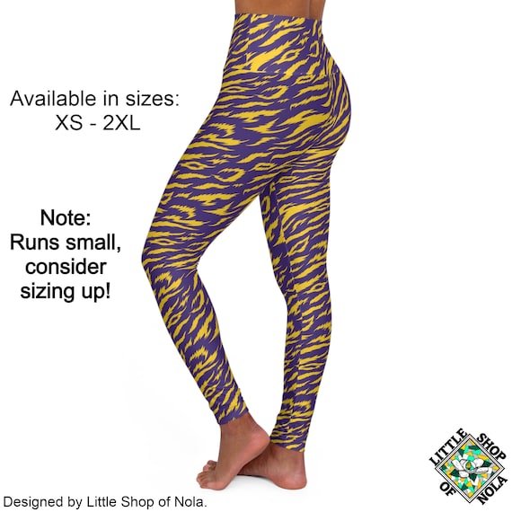 Purple Gold Tiger High Waisted Leggings Game Day Women's Clothing Baton  Rouge Louisiana Christmas Gifts Ladies 225 