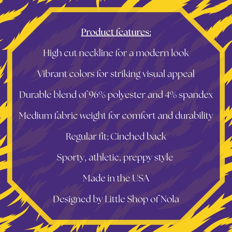 Purple Gold Tiger Stripes Womens Racerback Dress Game Day Apparel ...