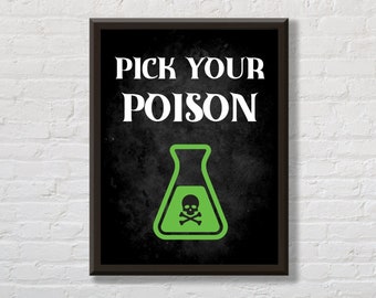 Pick Your Poison Halloween-kunstprint – Spookachtig feestdecor (digitale download)