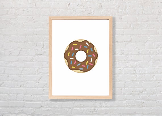 Donut Art PRINTABLE Donut Graphic Kids Art Print Nursery | Etsy