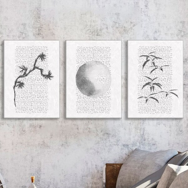 Black and White Moon Wall Art - Etsy