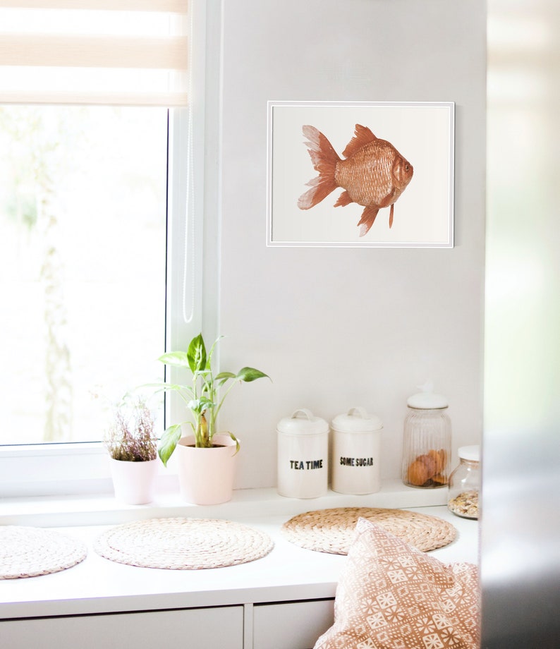 Fish Print Kitchen Art Print Horizontal Wall Art Fish Etsy