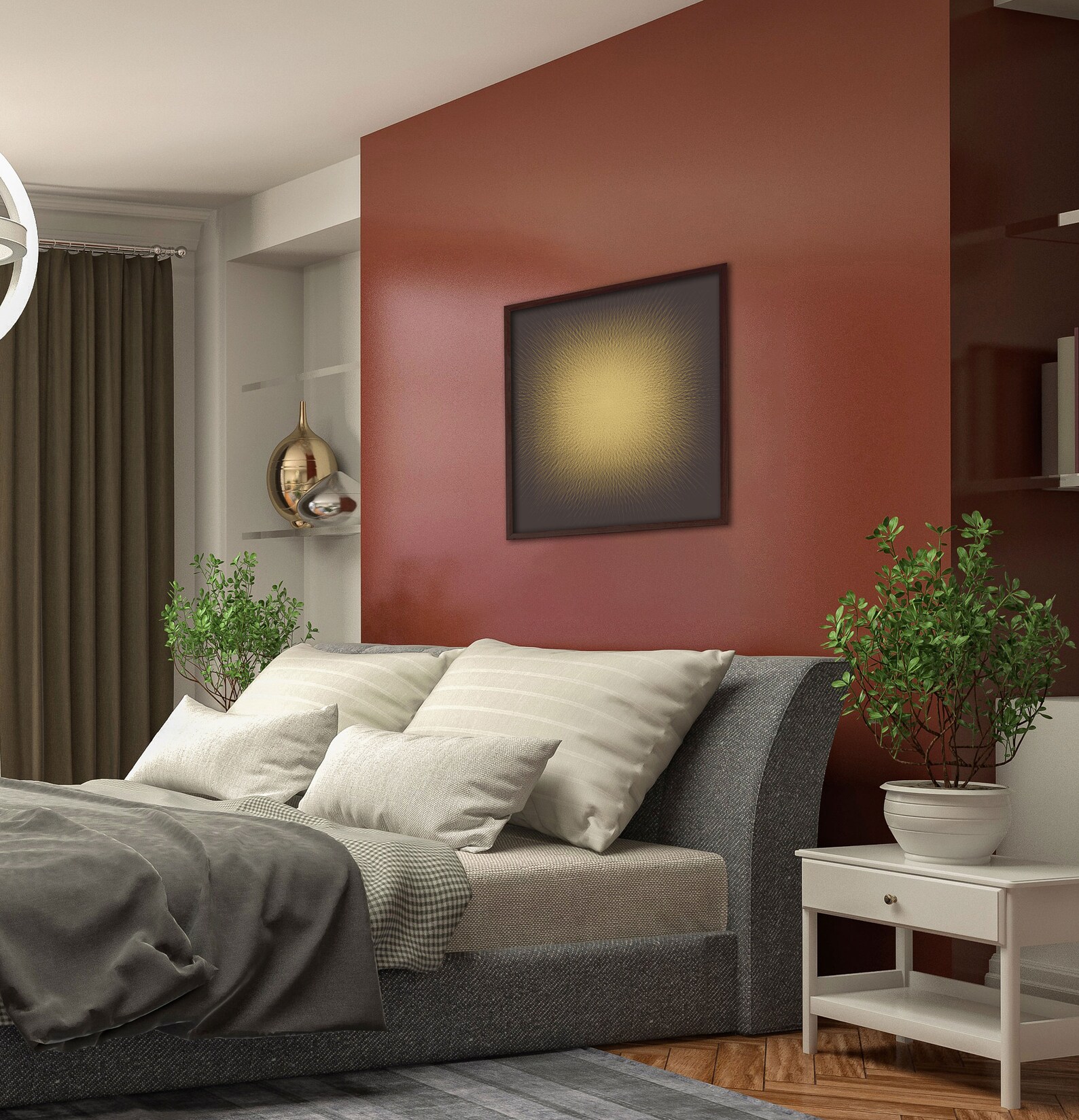 Abstract brown art dark wall art brown wall art print Etsy