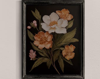 Stimmungsvolles Blumenbild: Dunkle Vintage Pfingstrose (Digitaler Download)