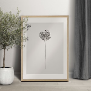 Art mural noir et blanc, impressions botaniques minimalistes, peinture florale abstraite, affiche de fleurs sauvages, impressions numériques, impressions modernes de fleurs