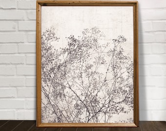Vintage Wildflower Print: Black and White Botanical Wall Art (Digital Download)