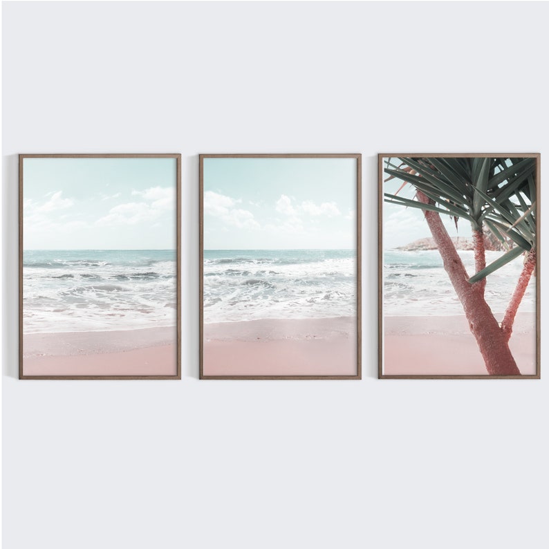 Coastal Poster Set Landscape Print Set Nautical Wall Art Etsy