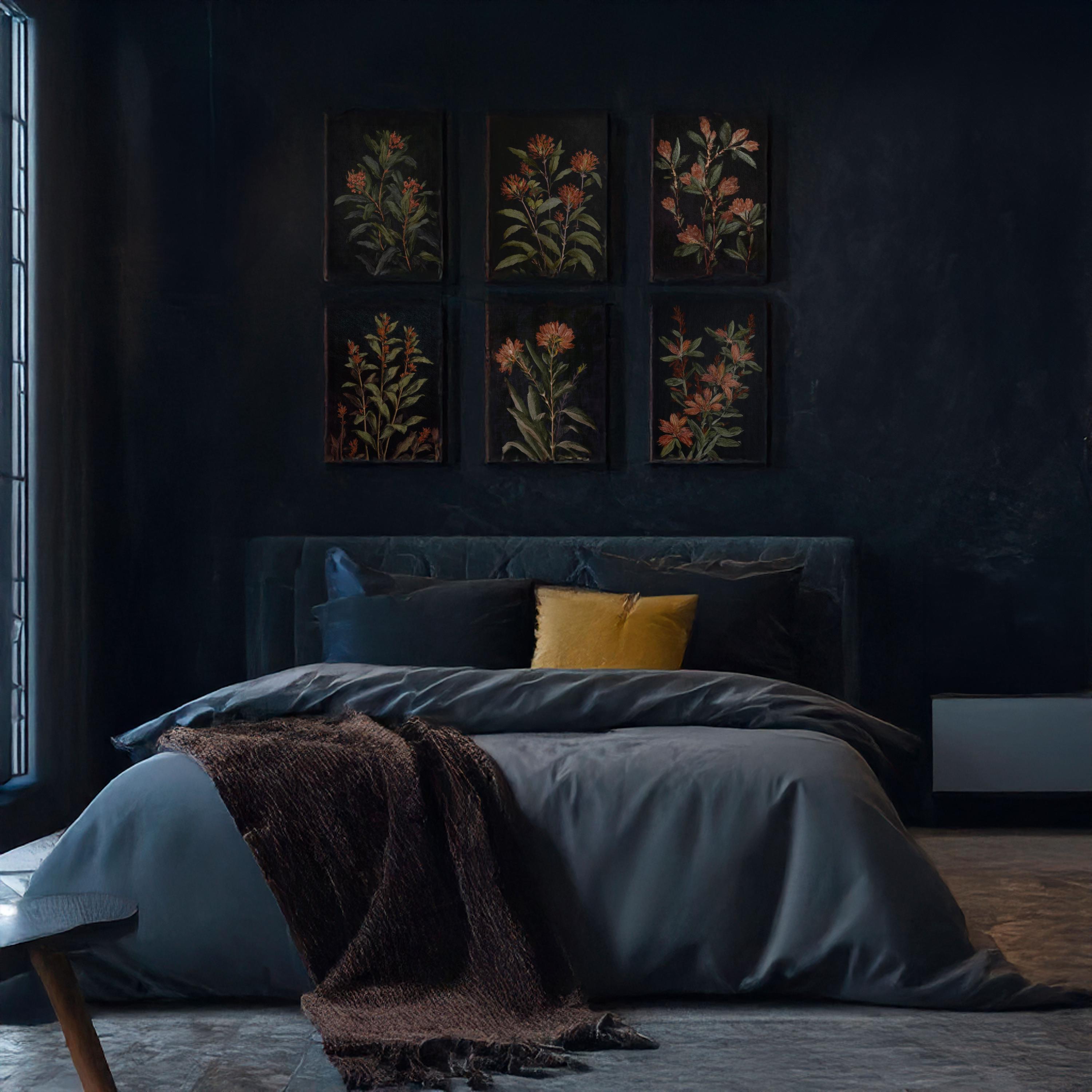 Dark Academia Floral Print Set: Moody Botanical Wall Art (digital ...