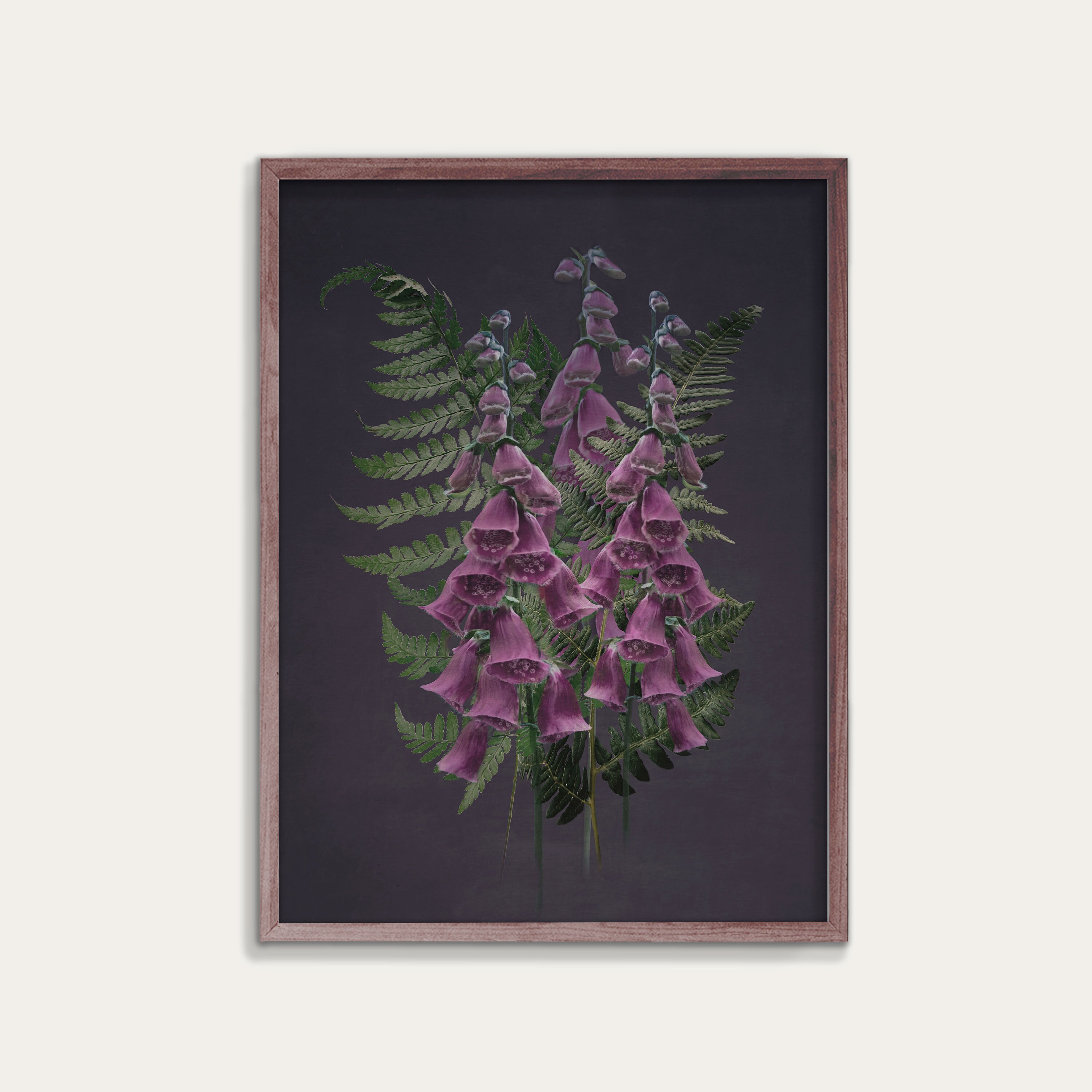 Black background botanical print dark botanical prints black | Etsy
