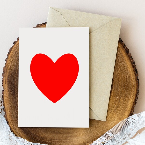 Red Heart Print Etsy