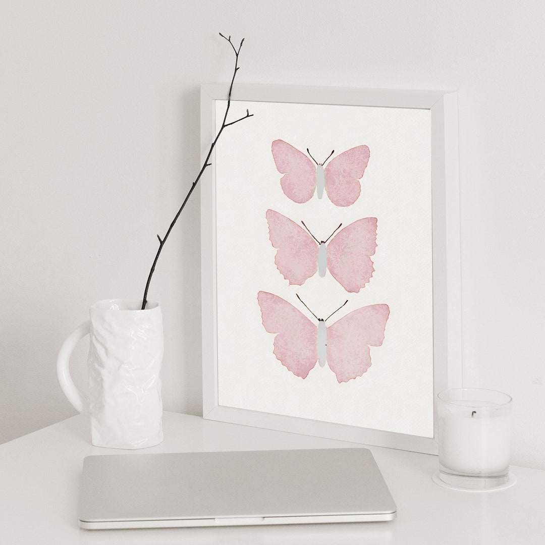 Butterfly Print, Girls Nursery Art Print, Watercolor Butterfly, Digital