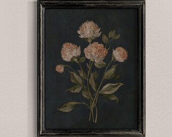 Clover Flower Printable Wall Art: Moody Botanical Vintage Floral Print (Digital Download)