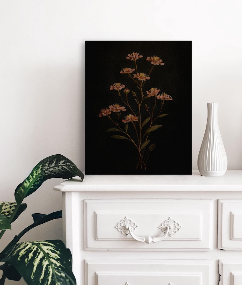 Dark Floral Print: Moody Botanical Wall Art (digital Download) - Etsy