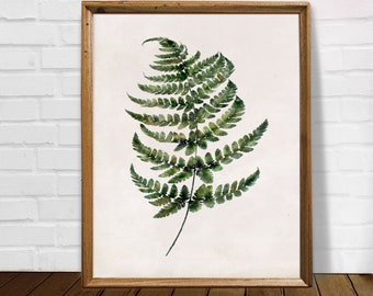 Fern print, vintage botanical prints, fern poster, digital prints, fern wall art, antique botanical art, vintage home decor, green botanical