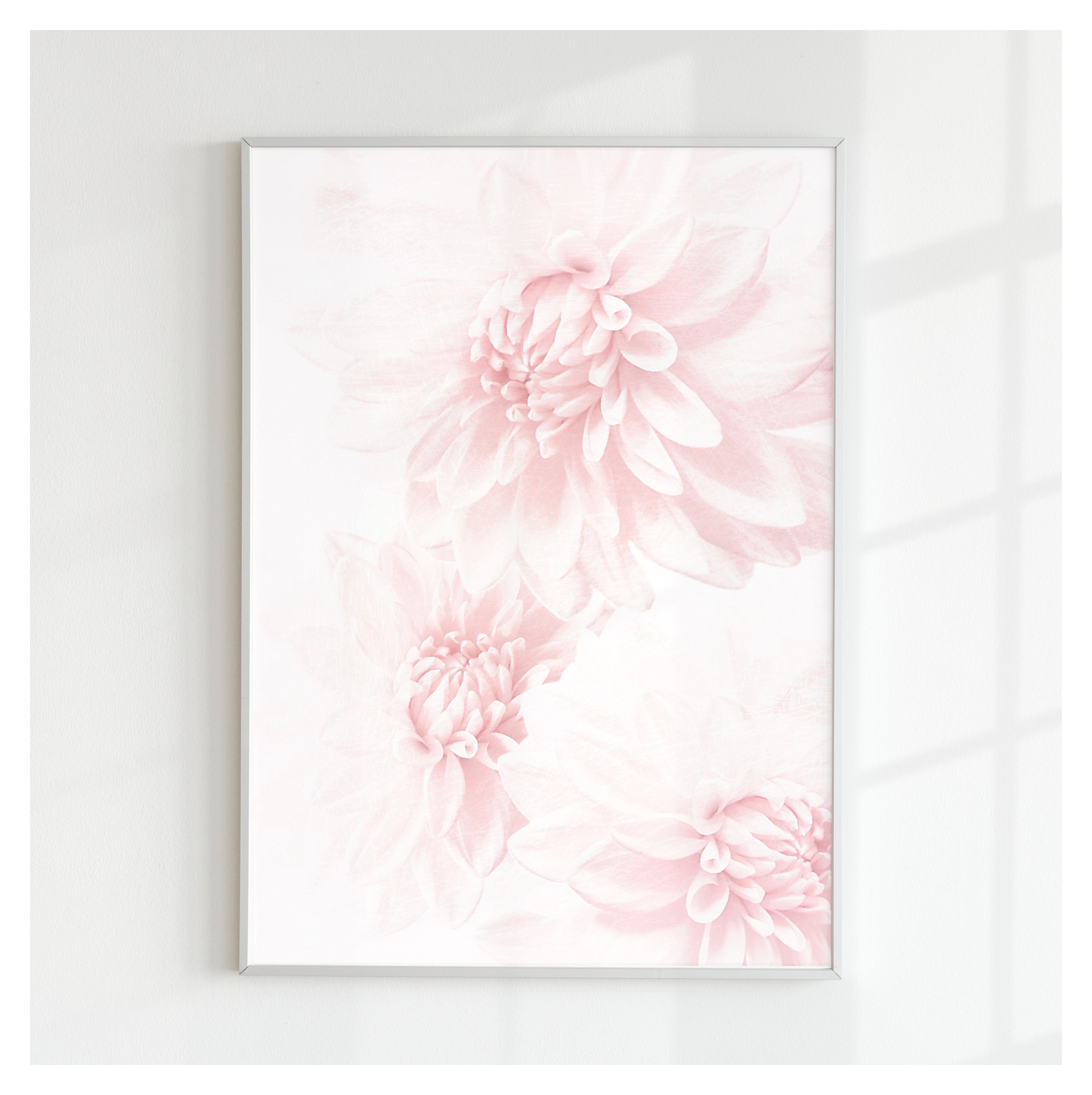 Pink floral prints dahlia print pink flower art print pink Etsy