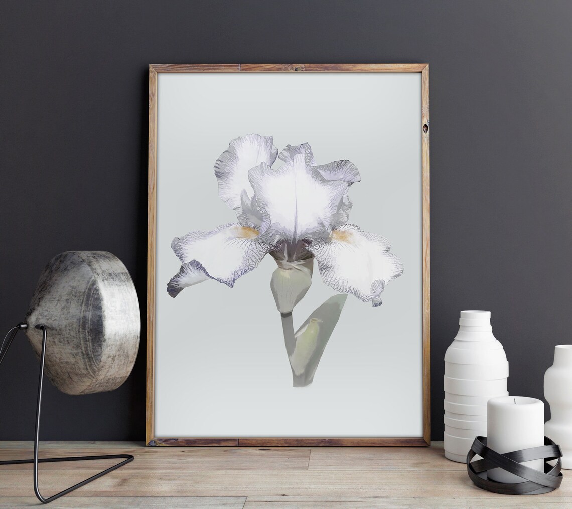 Iris print iris wall art blue iris print iris flower print Etsy