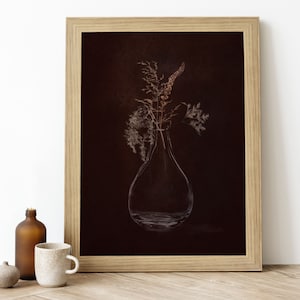 Dark Botanical Art Print: Minimalistischer Farn Poster (Digital Download)