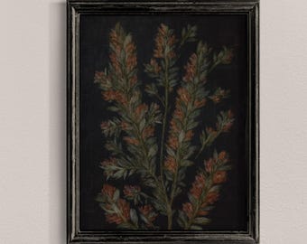 Moody Botanical Print, Dark Floral Wall Art, Wildflower poster (Digital Download)