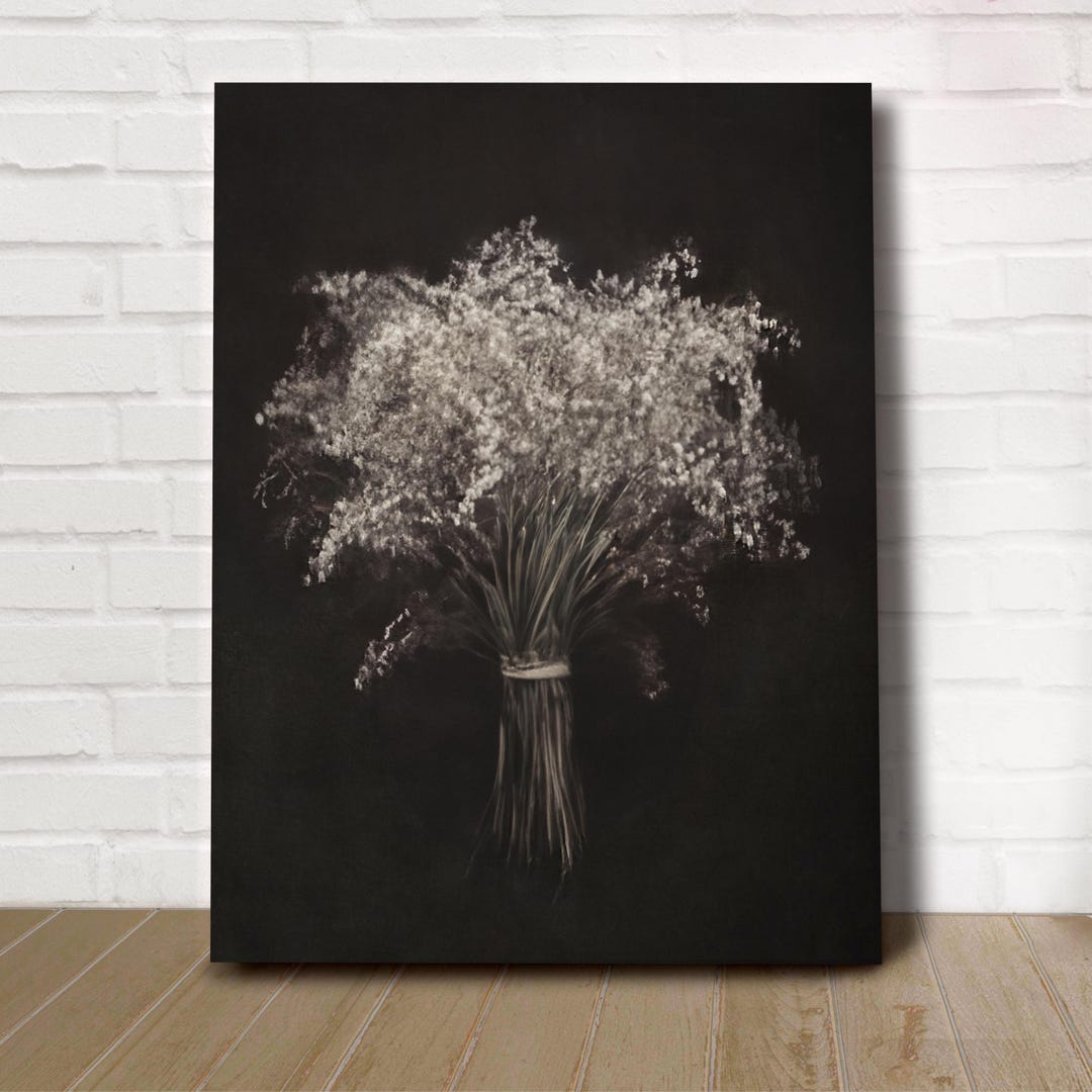 Black and White Flowers Art, Dark Botanical Prints, Moody Wall Art ...