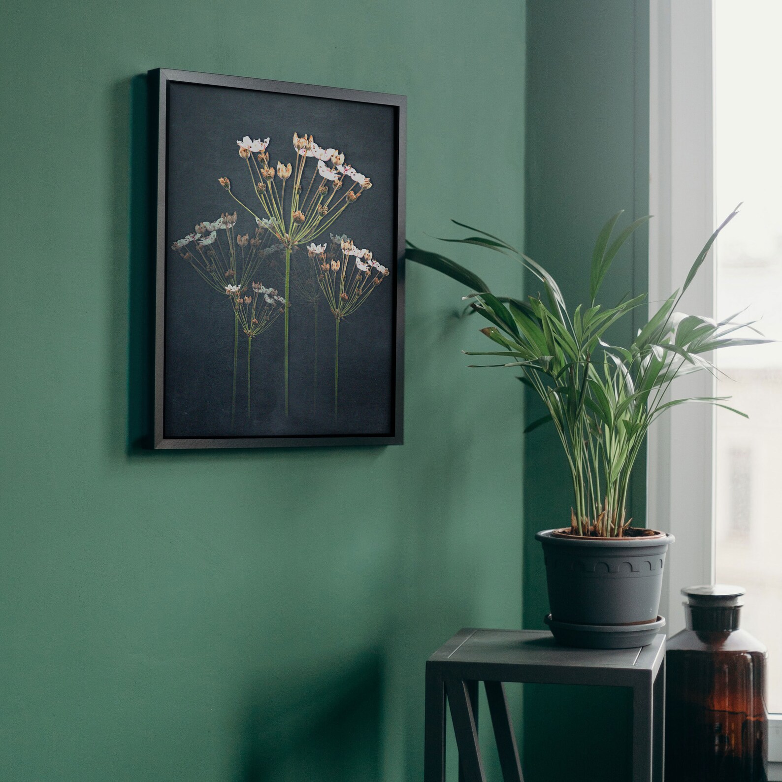 Dark botanical print wildflowers printables black botanical Etsy