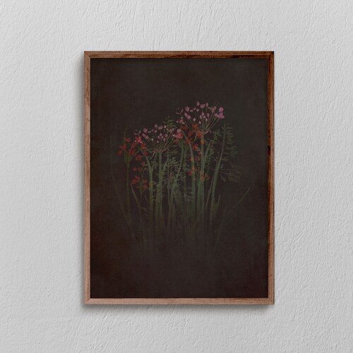 Lily Wall Art Dark Floral Wall Art Black Background Print Etsy