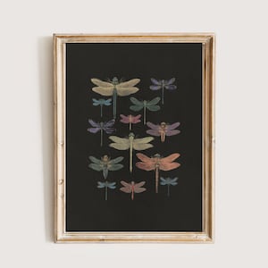 Dragonfly Art Print: Vintage Insect Poster, Dark Academia Wall Art (Digital Prints)