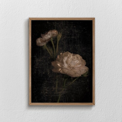 Lily Wall Art Dark Floral Wall Art Black Background Print Etsy
