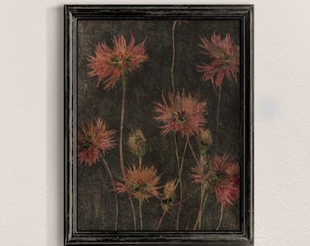 Moody Floral Print: Dark Botanical Wall Art (Digital Download)