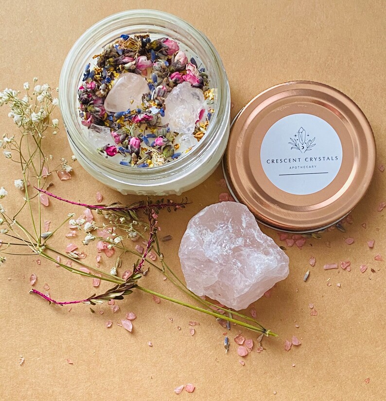 Self Love Candle Anxiety Candle Crystal Candle Good Etsy